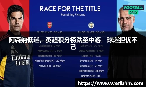 阿森纳低迷，英超积分榜跌至中游，球迷担忧不已