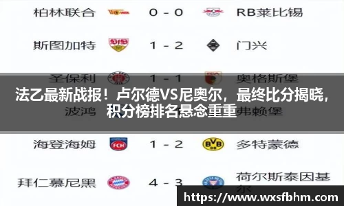 法乙最新战报！卢尔德VS尼奥尔，最终比分揭晓，积分榜排名悬念重重